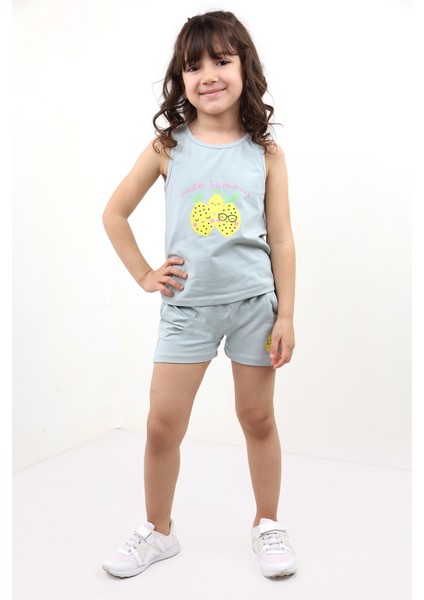 Kız Bebek Baskılı Şortlu Takım