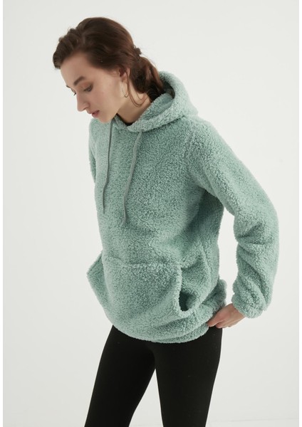 Kapüşonlu Peluş Sweatshirt