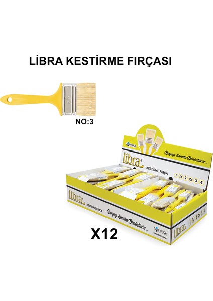Izmir Fırça Arge Toptan Libra Kestirme Fırçası No 3 - 12 Adet 003262