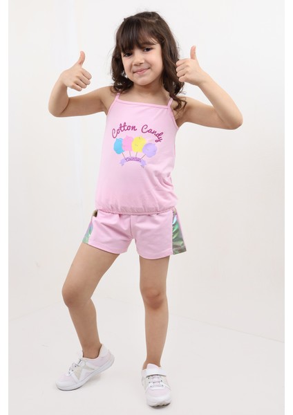 Kız Bebek Baskılı Şortlu Takım