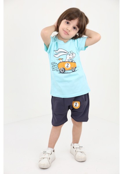 Erkek Bebek Baskılı Şortlu Takım