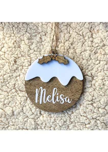 Ahşap Isme Özel Yılbaşı Ağaç Süsü /isimli Hatıra Yılbaşı Ağacı Süsü / Yılbaşı Pudingi