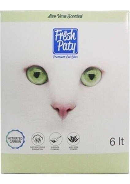 Fresh Paty Aloe Vera Kokulu Aktif Karbon Topaklaşan Bentonit Kedi Kumu 4 x 6 L