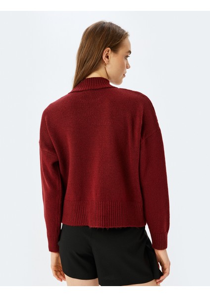 Yarım Balıkçı Yaka Uzun Kollu Basic Triko Kazak fırsatları