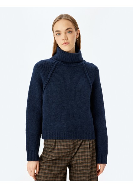 Balıkçı Yaka Dikiş Detaylı Uzun Kollu Triko Kazak modelleri