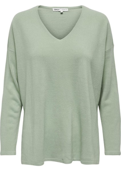 Only Onlamalıa Ls V-Neck cc Knt Kadın Gri Kazak - 15219642