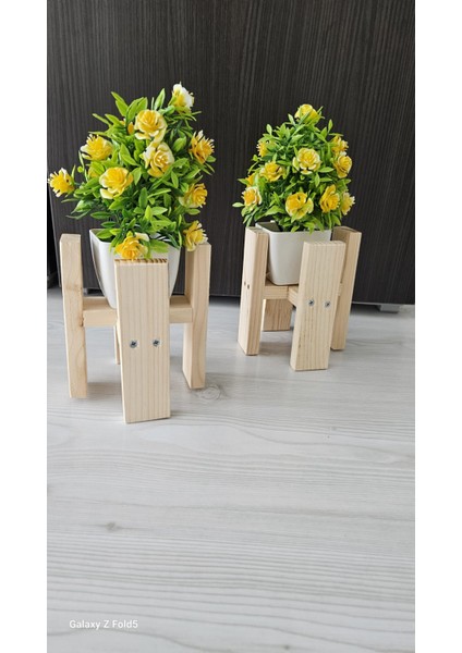 Doğal Ahşap Çiçeklik - Dekoratif Ürün Düzenleyici