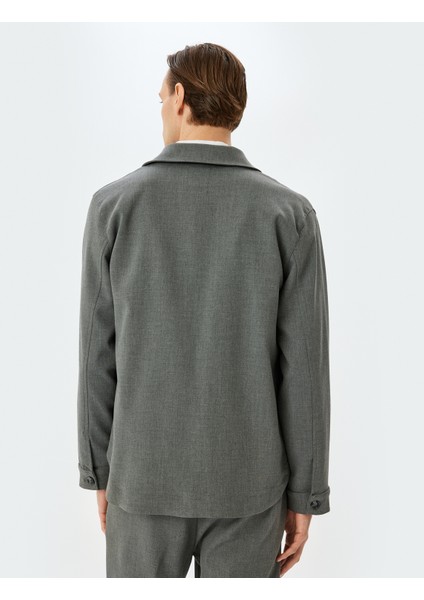 Bol Kalıp Cep Detaylı Viskon Karışımlı Düğmeli Gömlek Ceket fırsatları