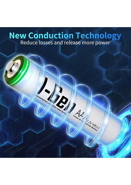 I-Gen B110 4 Adet AAA 650 Mah Şarj Edilebilir İnce Kalem Pil 1.2V Ni-MH Şarjlı Pil
