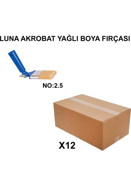 Izmir Fırça Arge Toptan Luna Akrobat Yağlı Boya Fırçası No 2.5 - 12 Adet 003422