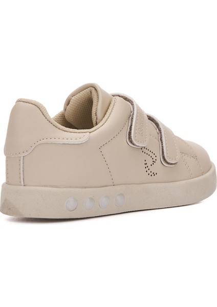 Bej Cırtlı Ortopedik Çocuk Işıklı Sneaker