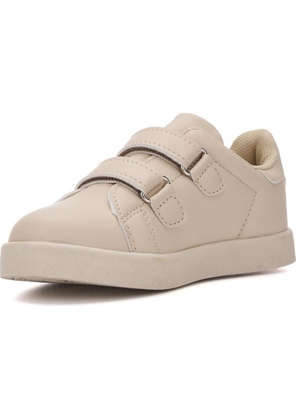 Bej Cırtlı Ortopedik Çocuk Işıklı Sneaker