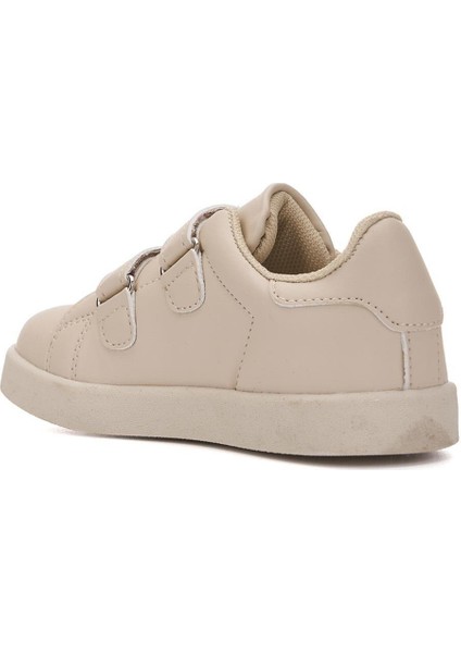 Bej Cırtlı Ortopedik Çocuk Işıklı Sneaker