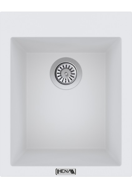 Granit Eviye Tek Gözlü Beyaz 51 x 41 Kuvars