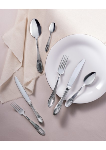 La Papillion 84 Parça Çatal Bıçak Kaşık Seti - Silver