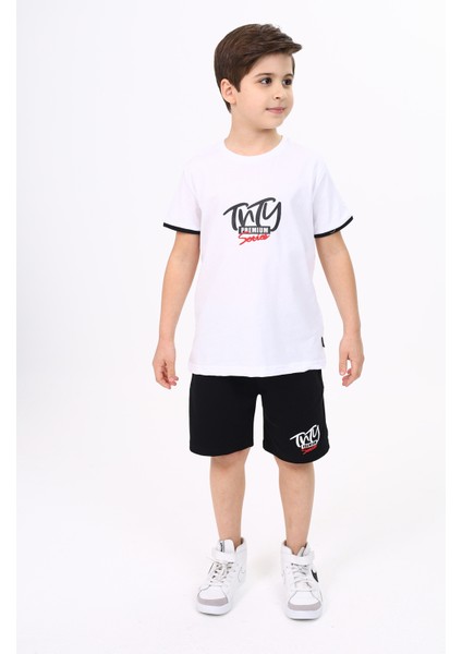 Erkek Çocuk Baskılı Şortlu Takım