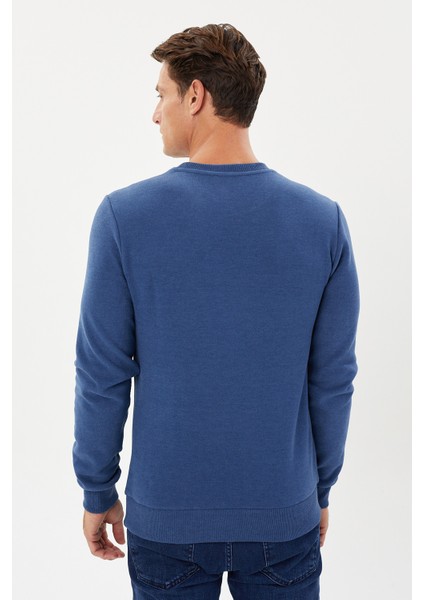 Kadife Selanik Parça Desenli Bisiklet Yaka Sweatshirt- KS-1672 fırsatları