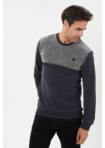 Kadife Selanik Parça Desenli Bisiklet Yaka Sweatshirt- KS-1672 fiyatları