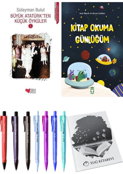 Kitap Okuma Günlüğüm ve Büyük Atatürk'ten Küçük Öyküler 3 2'li Set + Hediyeli