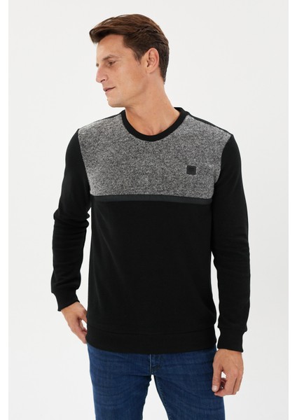 Kadife Selanik Parça Desenli Bisiklet Yaka Sweatshirt- KS-1672 fiyatları