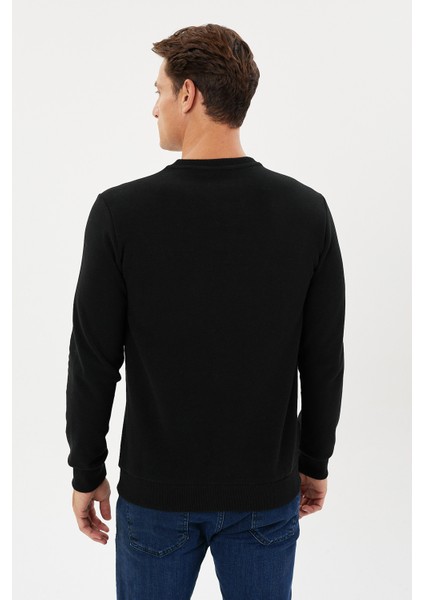 Kadife Selanik Parça Desenli Bisiklet Yaka Sweatshirt- KS-1672 fırsatları