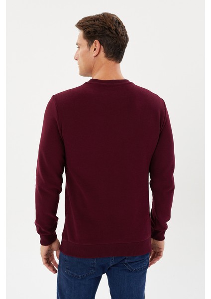 Kadife Selanik Parça Desenli Bisiklet Yaka Sweatshirt- KS-1672
