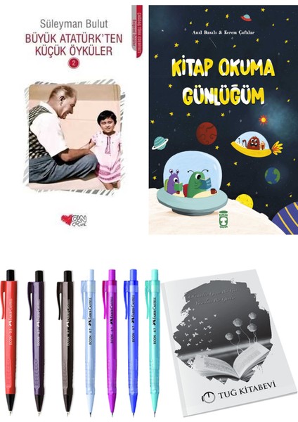 Kitap Okuma Günlüğüm ve Büyük Atatürk'ten Küçük Öyküler 2 2'li Set + Hediyeli