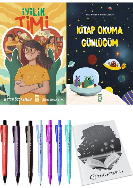 Kitap Okuma Günlüğüm ve Iyilik Timi 2'li Set + Hediyeli