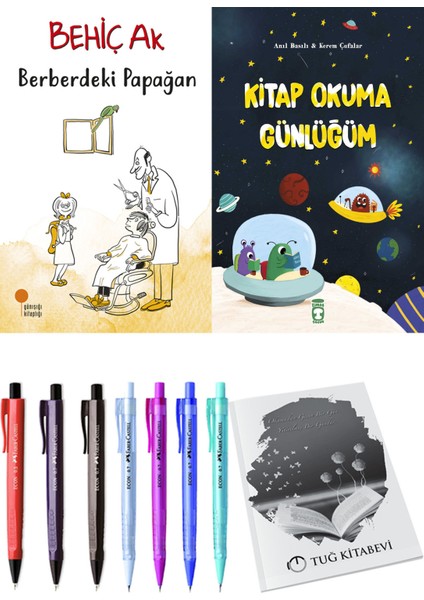 Kitap Okuma Günlüğüm ve Berberdeki Papağan 2'li Set + Hediyeli