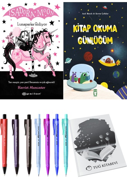 Kitap Okuma Günlüğüm ve Isadora Moon 7 Lunaparka Gidiyor 2'li Set + Hediyeli
