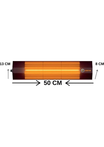 Halojen Soba Infrared Termostatlı Isıtıcı 1800W