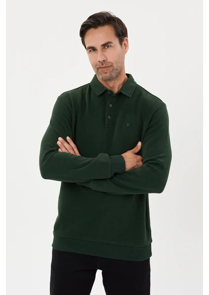 Tony Montana Tony Classics Kadife Selanik Polo Yaka Sweatshirt- KS-1491