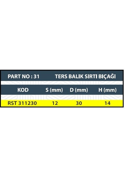 Ters Balık Sırtı Bıçağı