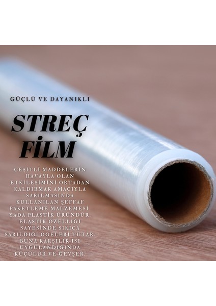 Palet Streç Film 300 mt 17 Mikron 50 cm. 2.5 kg mobilya ev eşyası sarma taşıma taşınma streci 6 adet