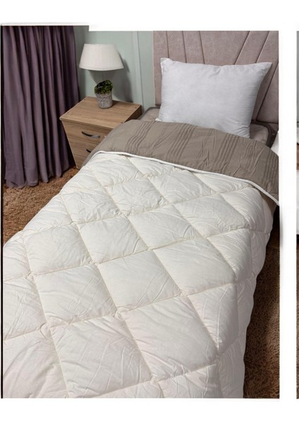 Pamuk Ranforce Tek Kişilik Çift Taraflı Yorgan Arakis V3 Kahve Düz Desen fiyatları