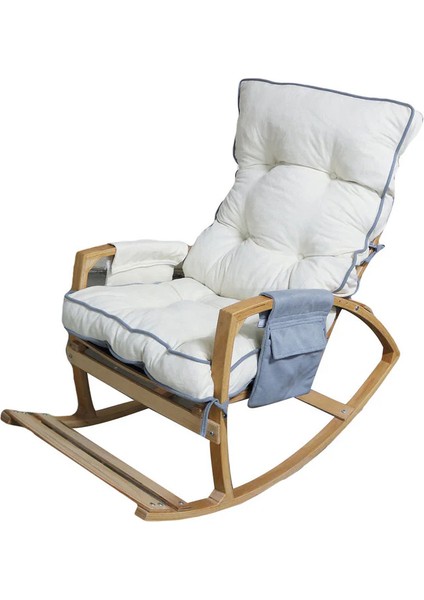 Vezir Lüks Ahşap Gri/krem Renkli Sallanan Sandalye - Tv ve Dinlenme Koltuğu fiyatları