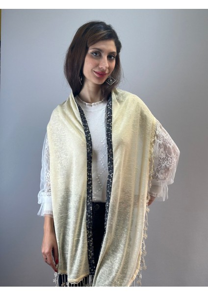 Triko Güpür Püsküllü Kadın Fular Şal 200X25 cm modelleri