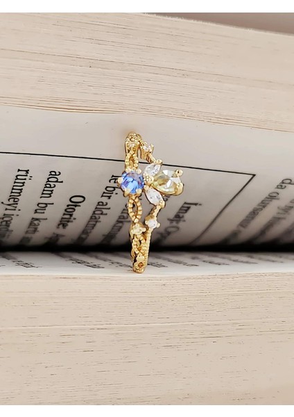 Prenses Taç Charm Model Altın Kaplama Gold Renk Kemik Yüzük