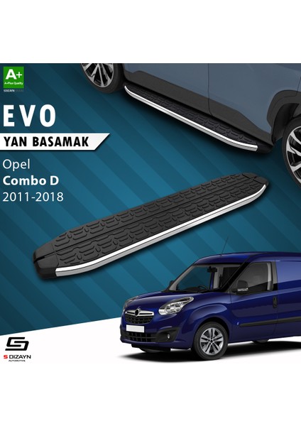 S-Dizayn Opel Combo D Uzun Şase Evo Krom Yan Basamak 223 cm 2011-2018