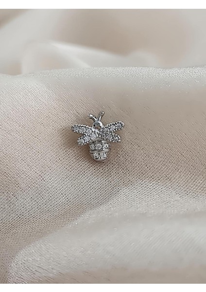 Arı Model Kıkırdak Piercing Tragus Helix Silver Gümüş Renk Küpe