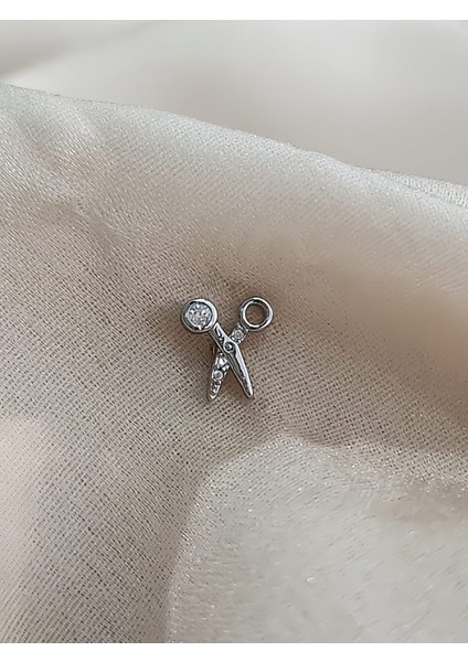 Makas Model Kıkırdak Piercing Tragus Helix Silver Gümüş Renk Küpe