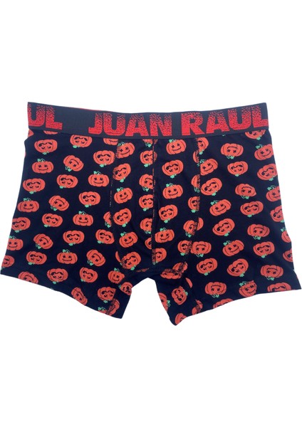 Munivy Juan Raul Cadılar Bayramı Desenli Siyah Rahat Erkek Boxer