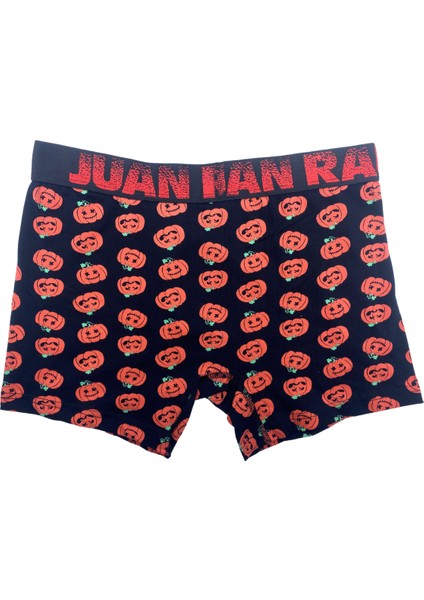 Munivy Juan Raul Cadılar Bayramı Desenli Siyah Rahat Erkek Boxer