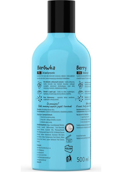 Duş Jeli - Yaban Mersini Kokulu - 7 Fruıt Shot - 500 ml