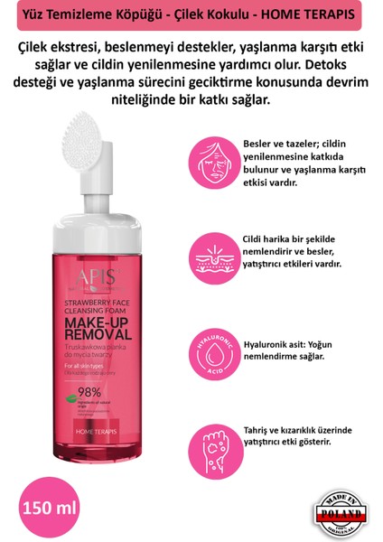 Yüz Temizleme Köpüğü - Çilek Kokulu - Home Terapıs - 150 ml