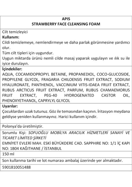Yüz Temizleme Köpüğü - Çilek Kokulu - Home Terapıs - 150 ml fırsatları