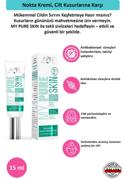 Nokta Kremi, Cilt Kusurlarına Karşı - My Pure Skın - 15 ml