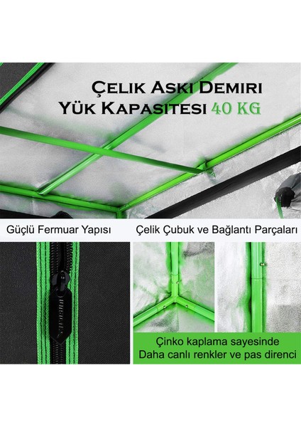 120x240x200 Bitki Yetiştirme Kabini