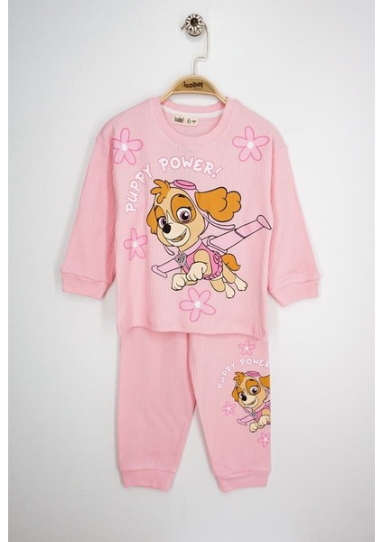 Paw Petrol Fitilli Interlok Kız Pijama Takımı 7-8 - Pembe