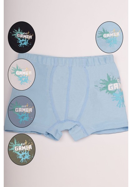 Renkli Gamer Yazılı Erkek Çocuk Boxer